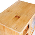 Bamboo Bread Box for Kitchen Counter - Double Layer with Clear Windows - Rustic Farmhouse Style Bread Bin - w/Cutting Board & Bread Knife